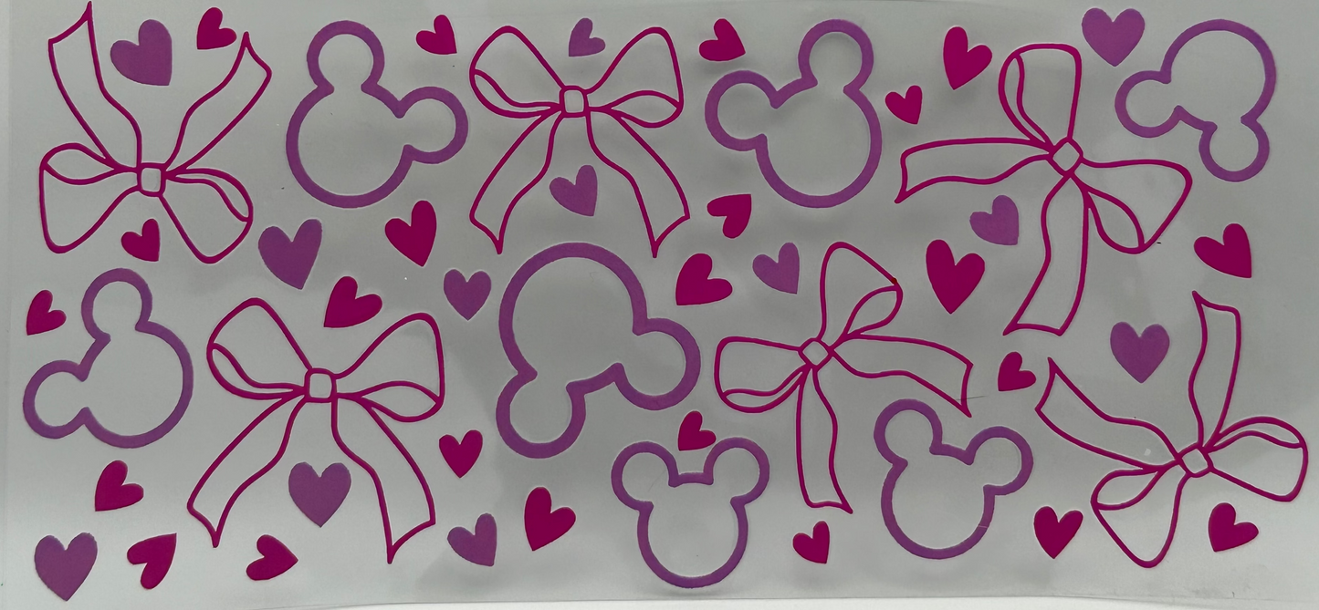 Pink Mickey bows and hearts