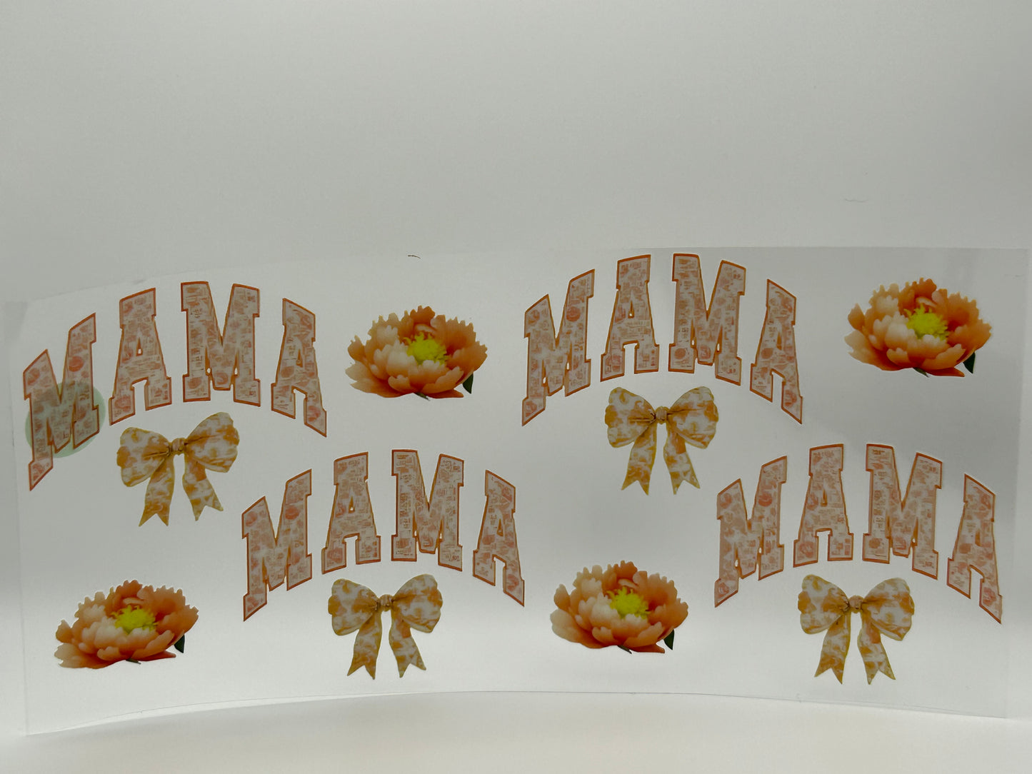 Orange/Peach mama with bows and flowers