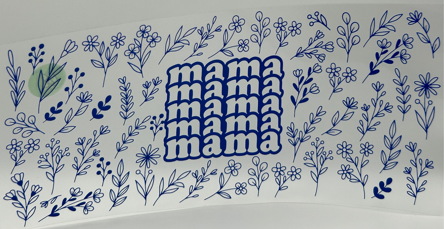 Blue Mama with Flowers