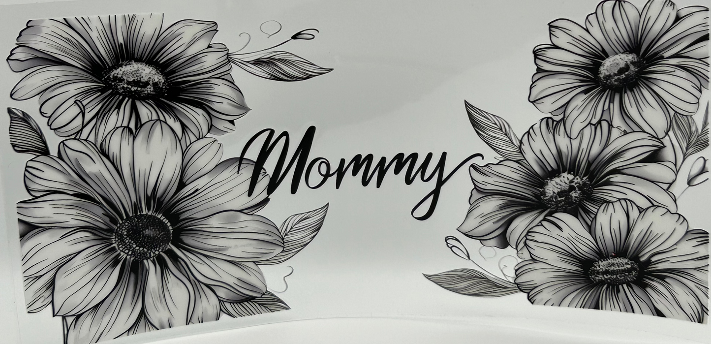 White and Black Flowers and Mommy