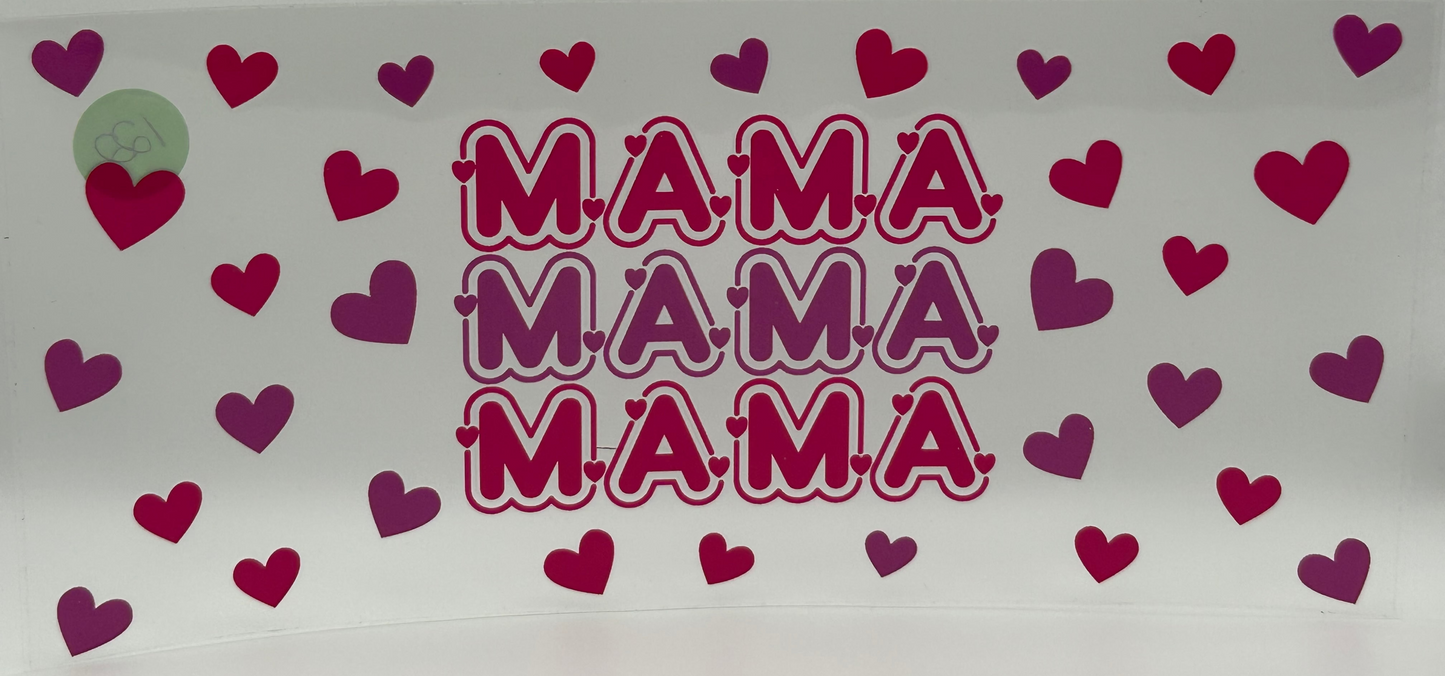 Mama with Pink and Purple Hearts