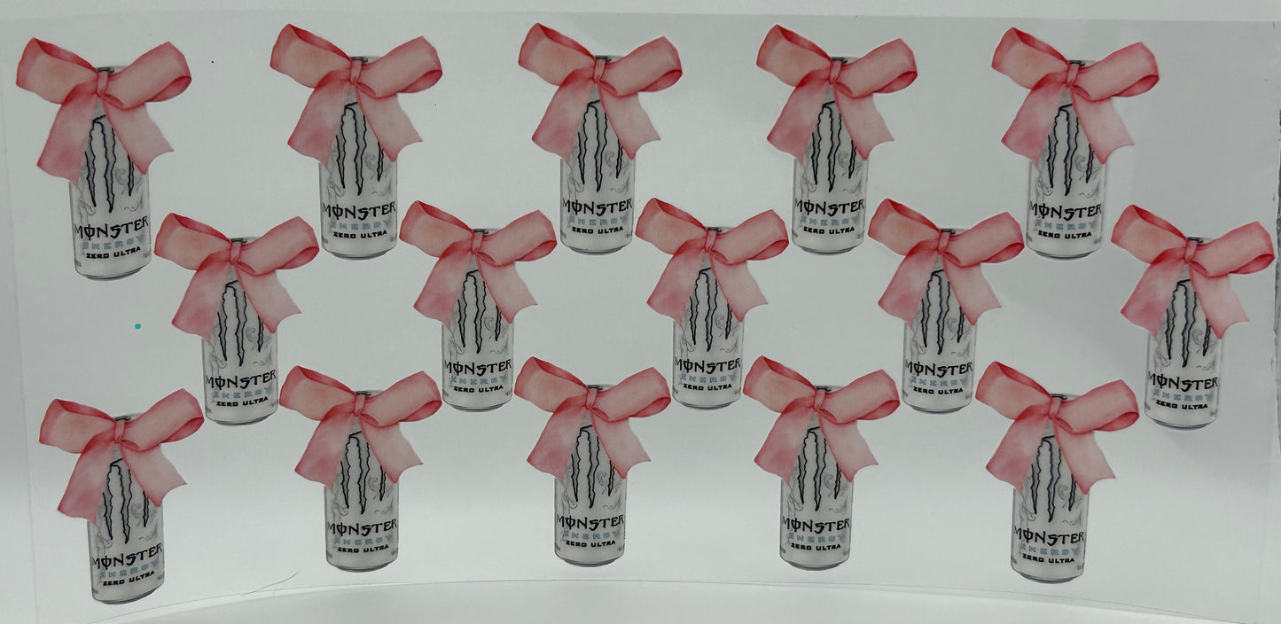 White Monster With pink bows