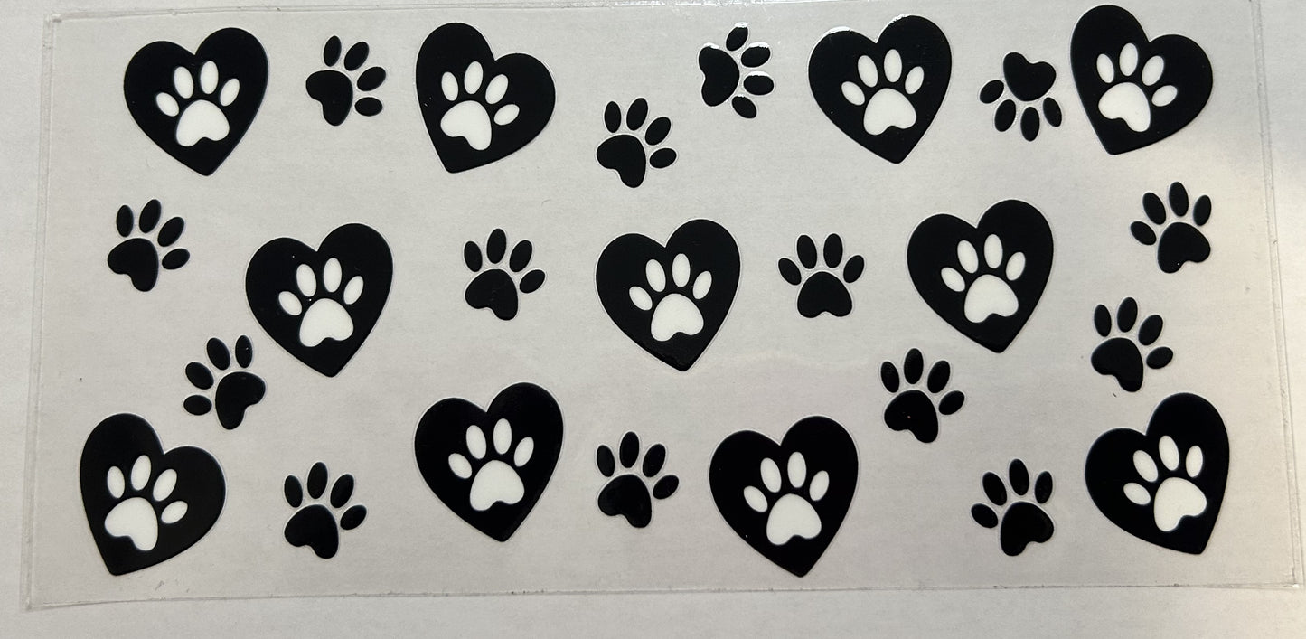 Black and White Paw Prints