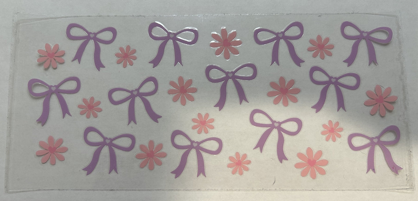 Purple Bows with Pink Flowers