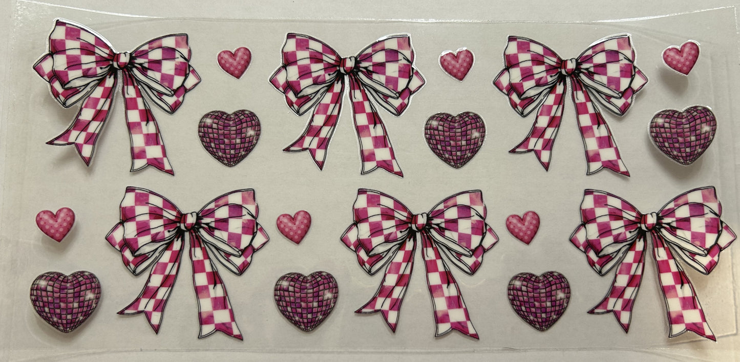 Checkered Bows and Disco Ball Hearts