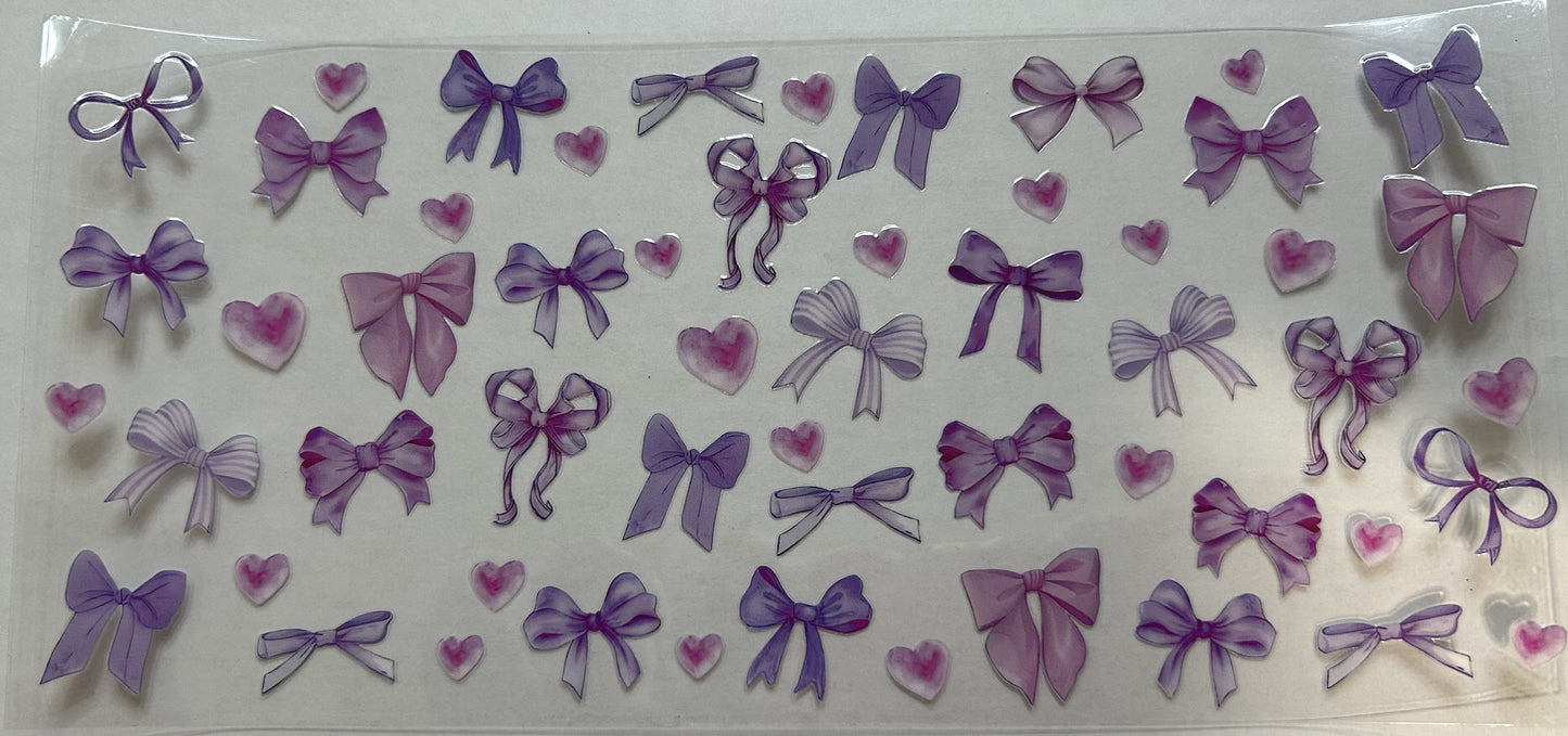 Purple Bows with Pink Hearts