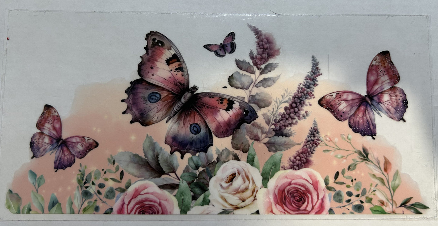 Butterflies and flowers with background