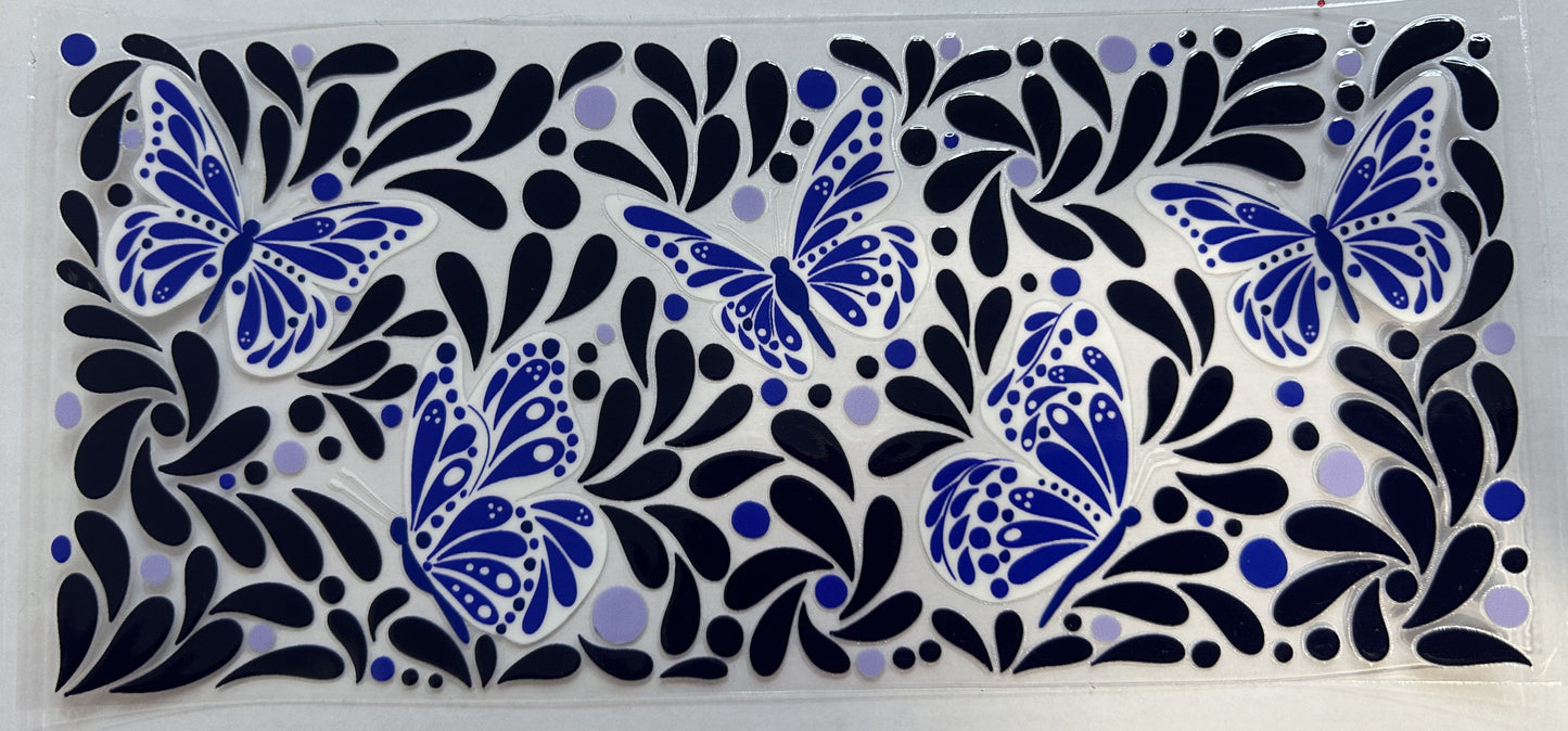 Blue butterflies with pedals