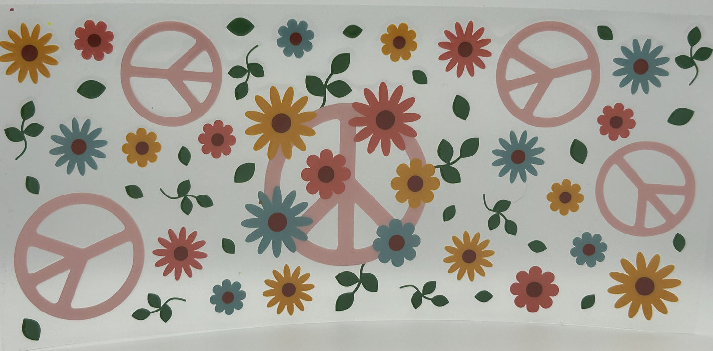 Peace signs and flowers