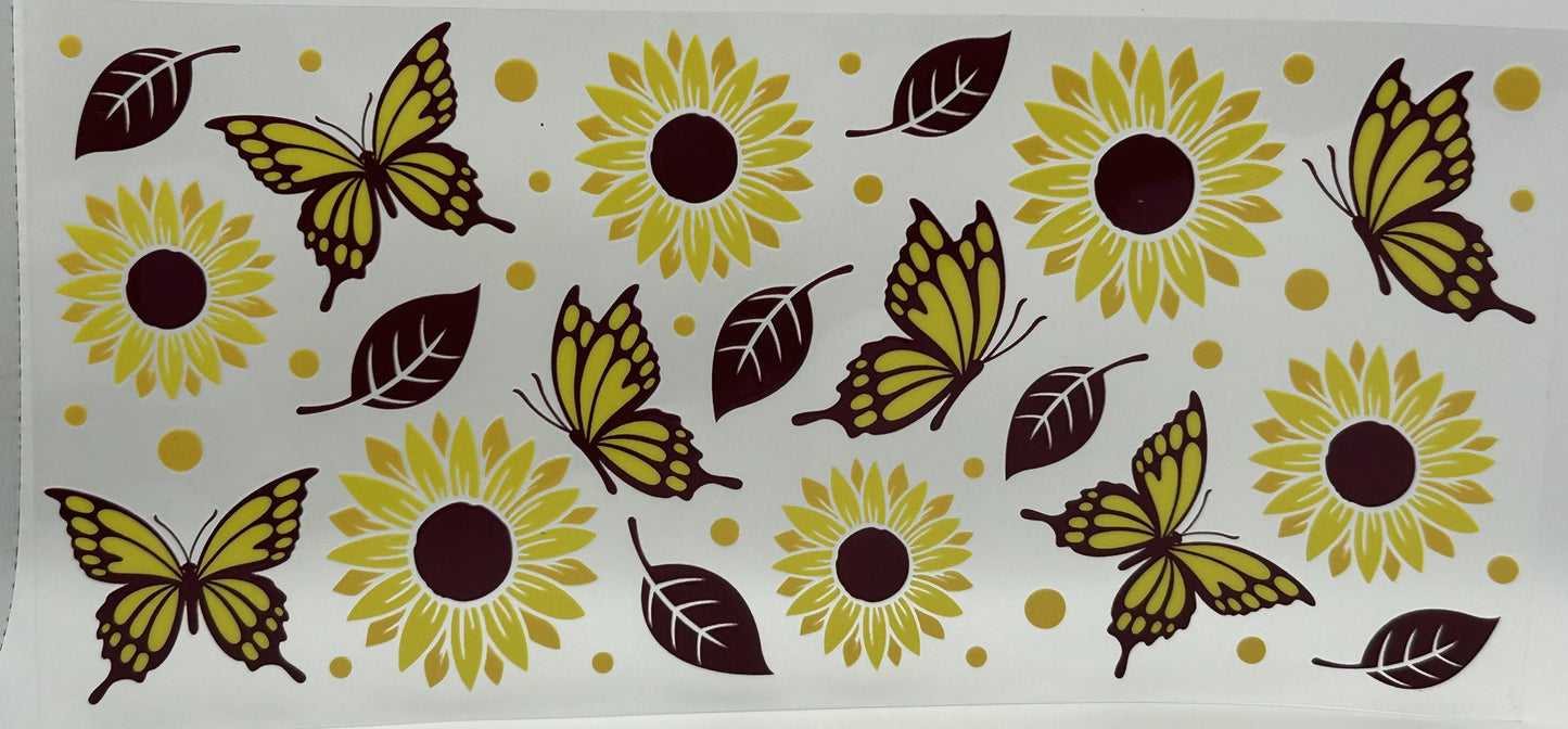 Sunflowers and butterflies