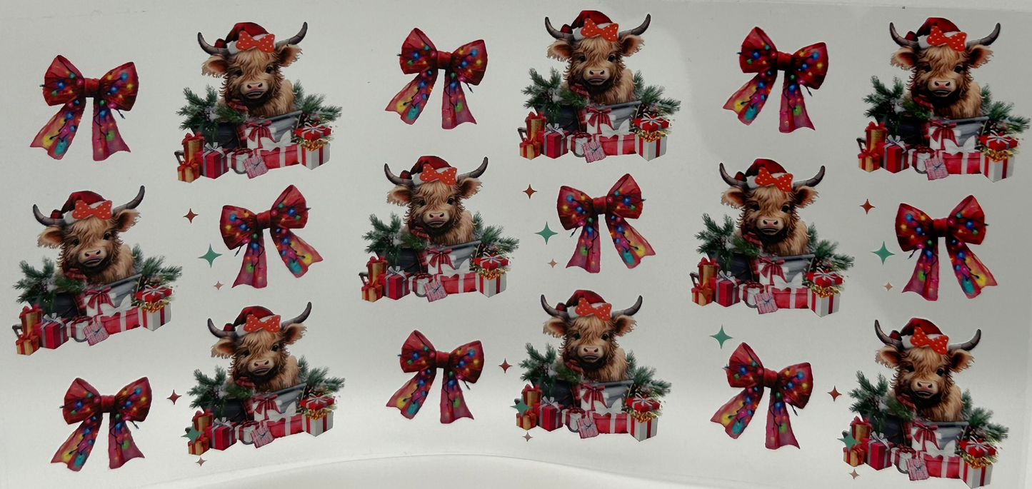 Highland Cow and presents