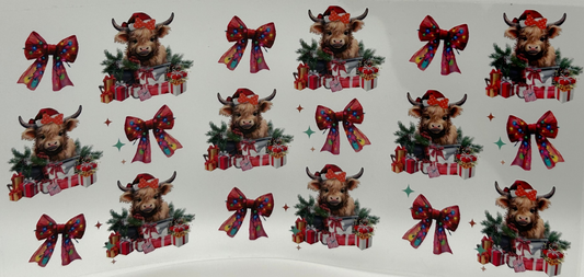 Highland Cow and presents