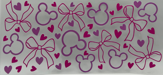 Pink Mickey bows and hearts