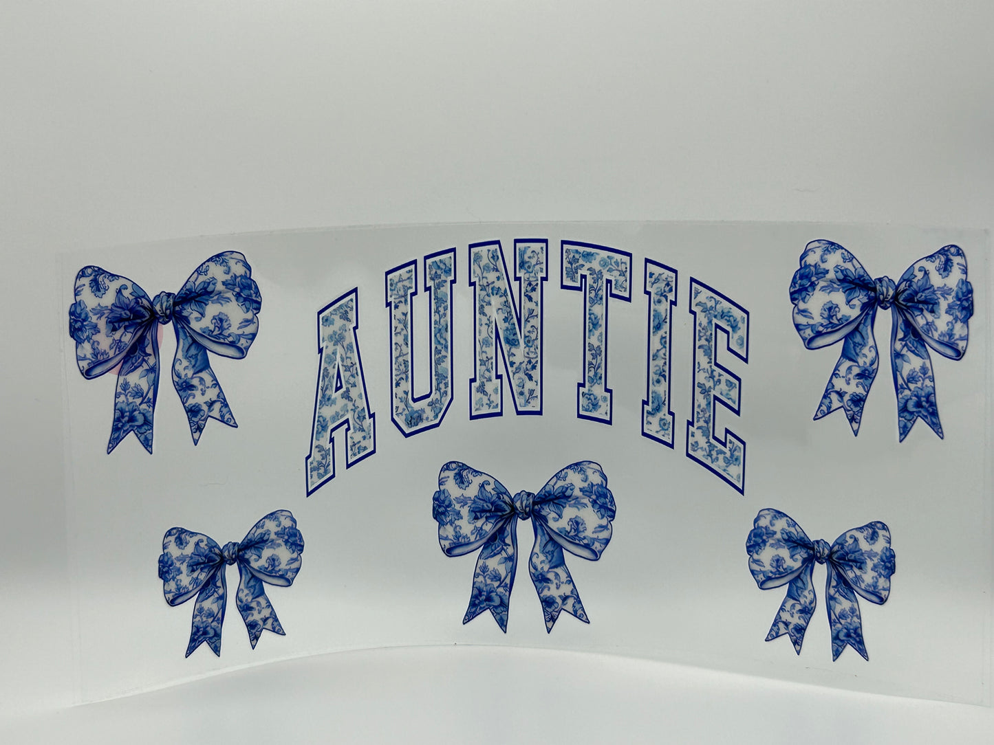 Blue Auntie with bows