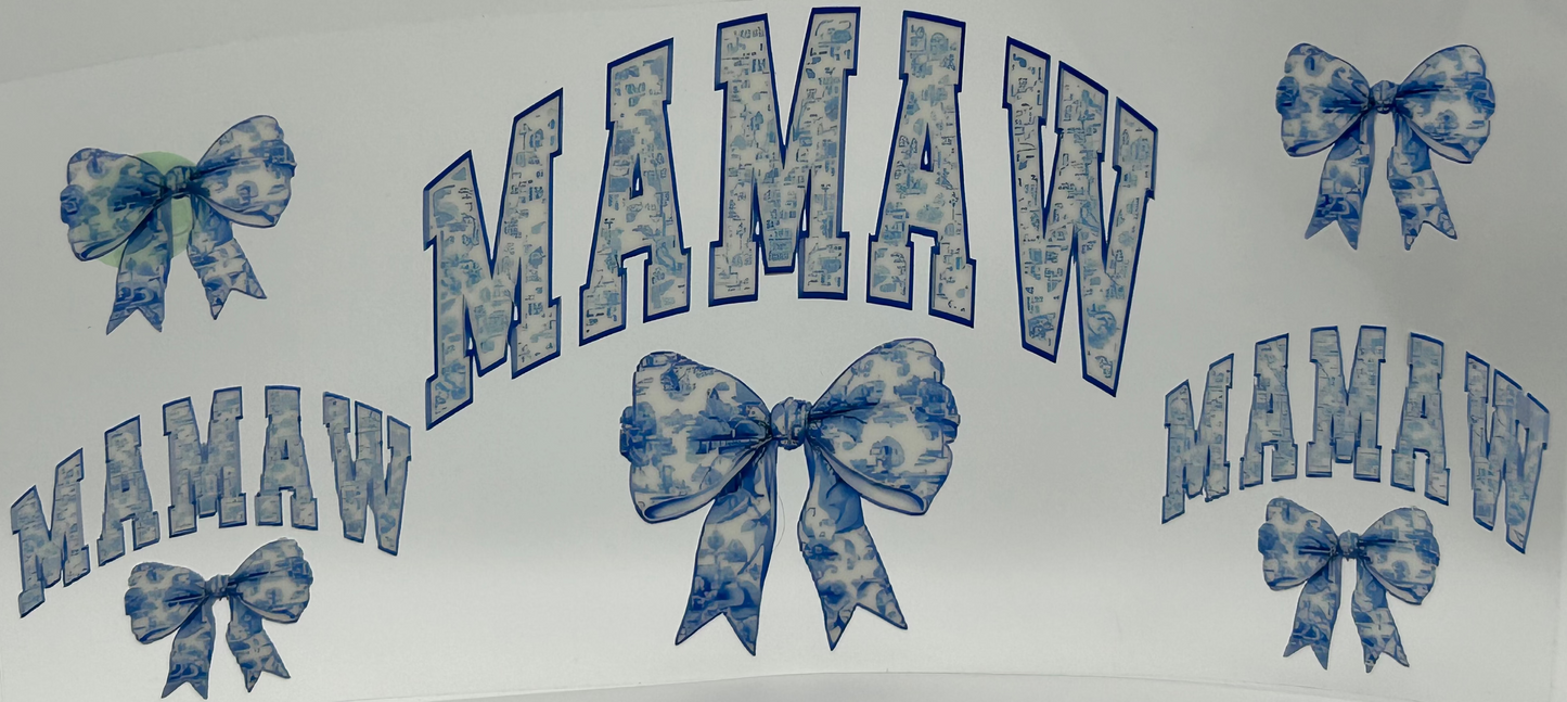 Blue Mamaw with bows