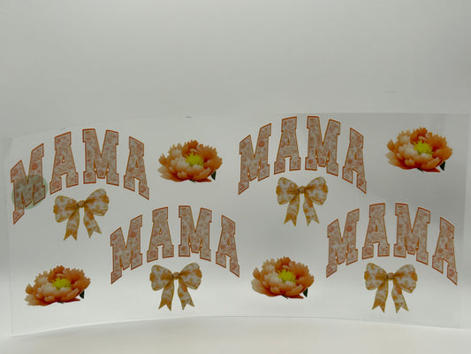 Orange/Peach mama with bows and flowers