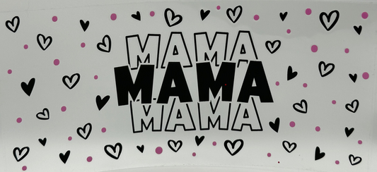 Mama with Pink Polka Dots and Hearts