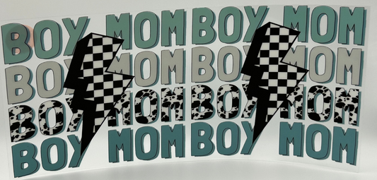 Teal and Cow Print Boy Mom