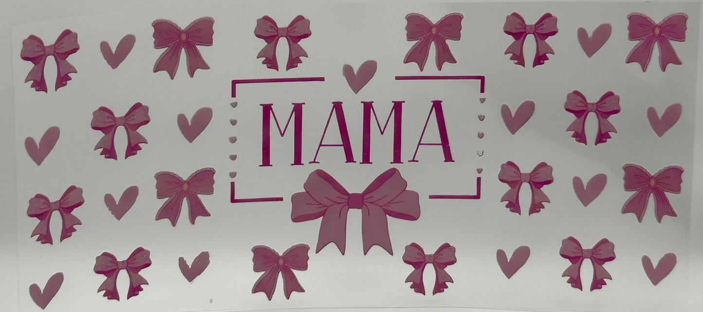 Mama with Pink Bows and Hearts