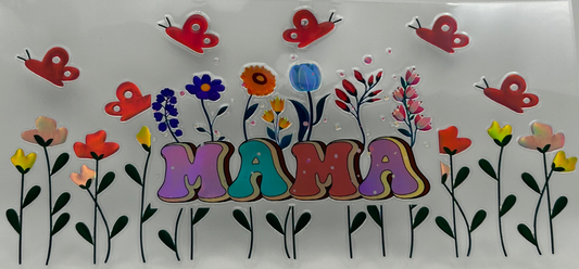 Holographic Floral Mama with Butterflies
