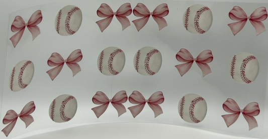 Pink Softball Bows