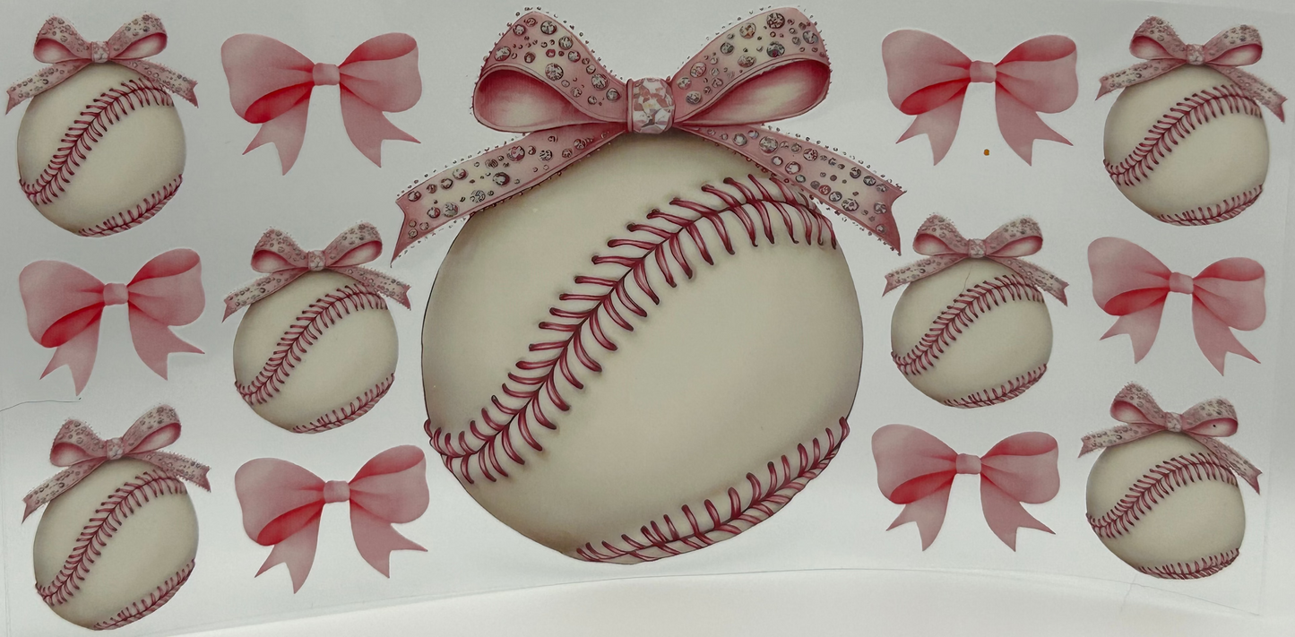 Pink Baseball Bows
