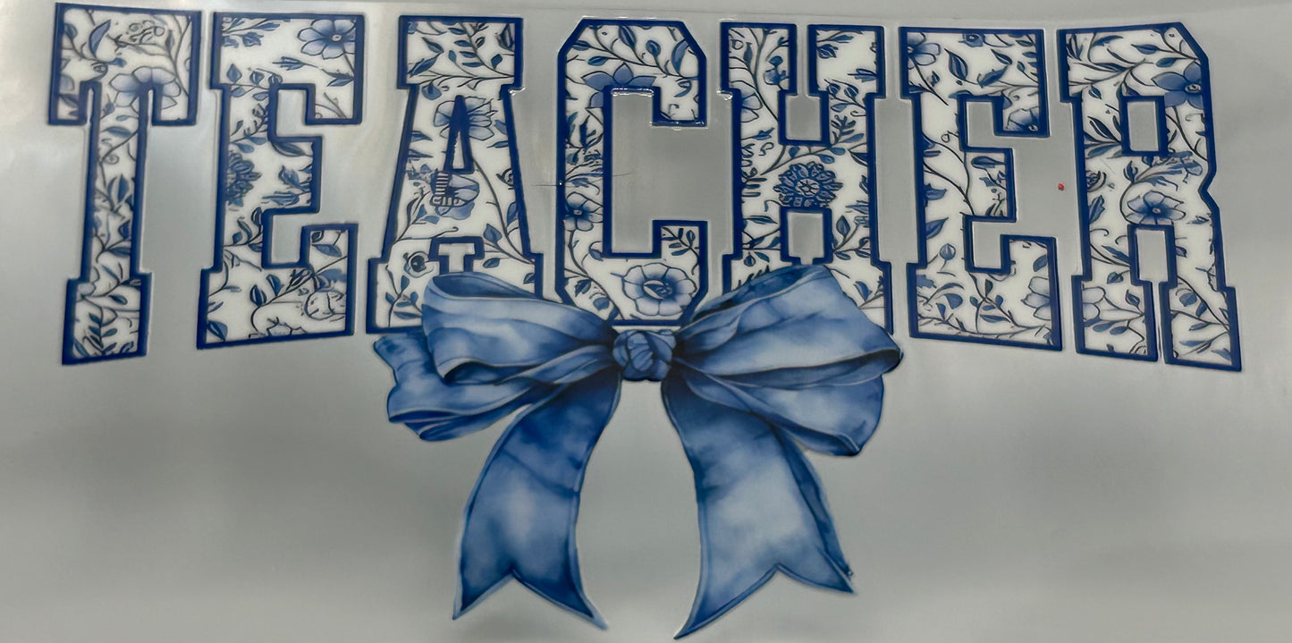 Teacher blue bow