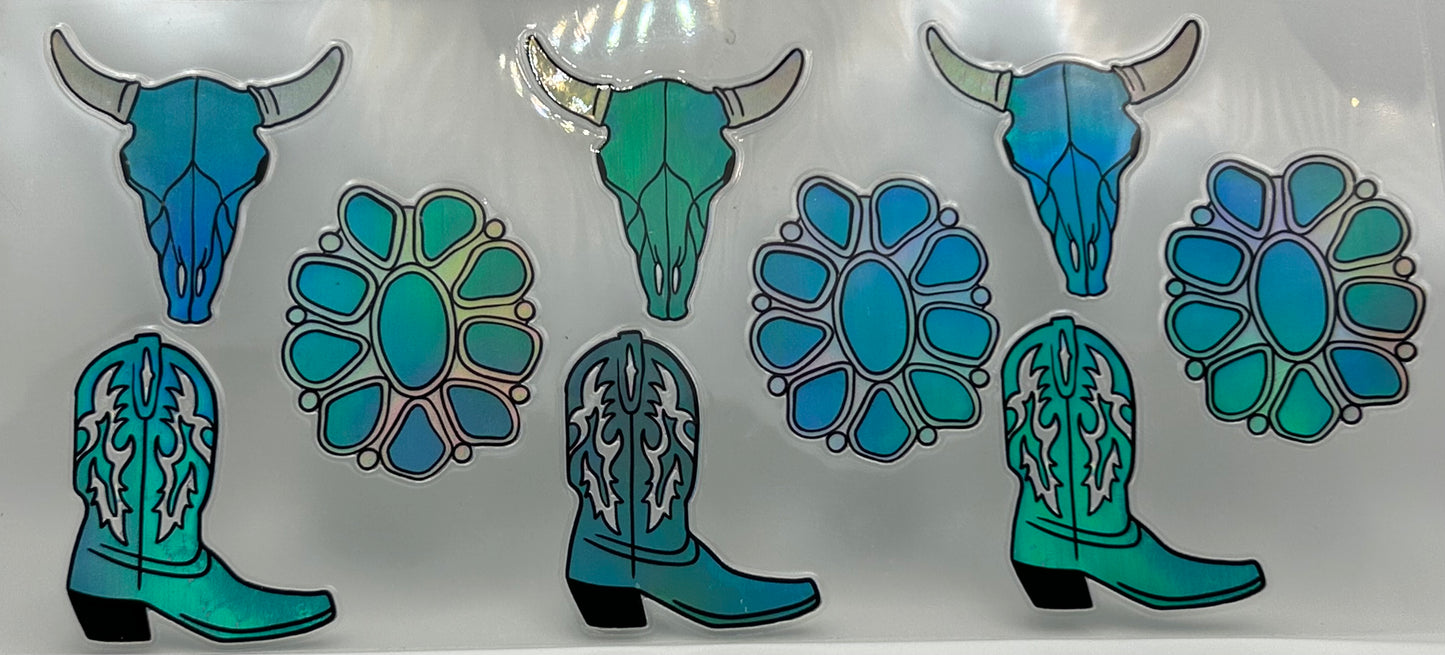 Turquoise Western Holographic