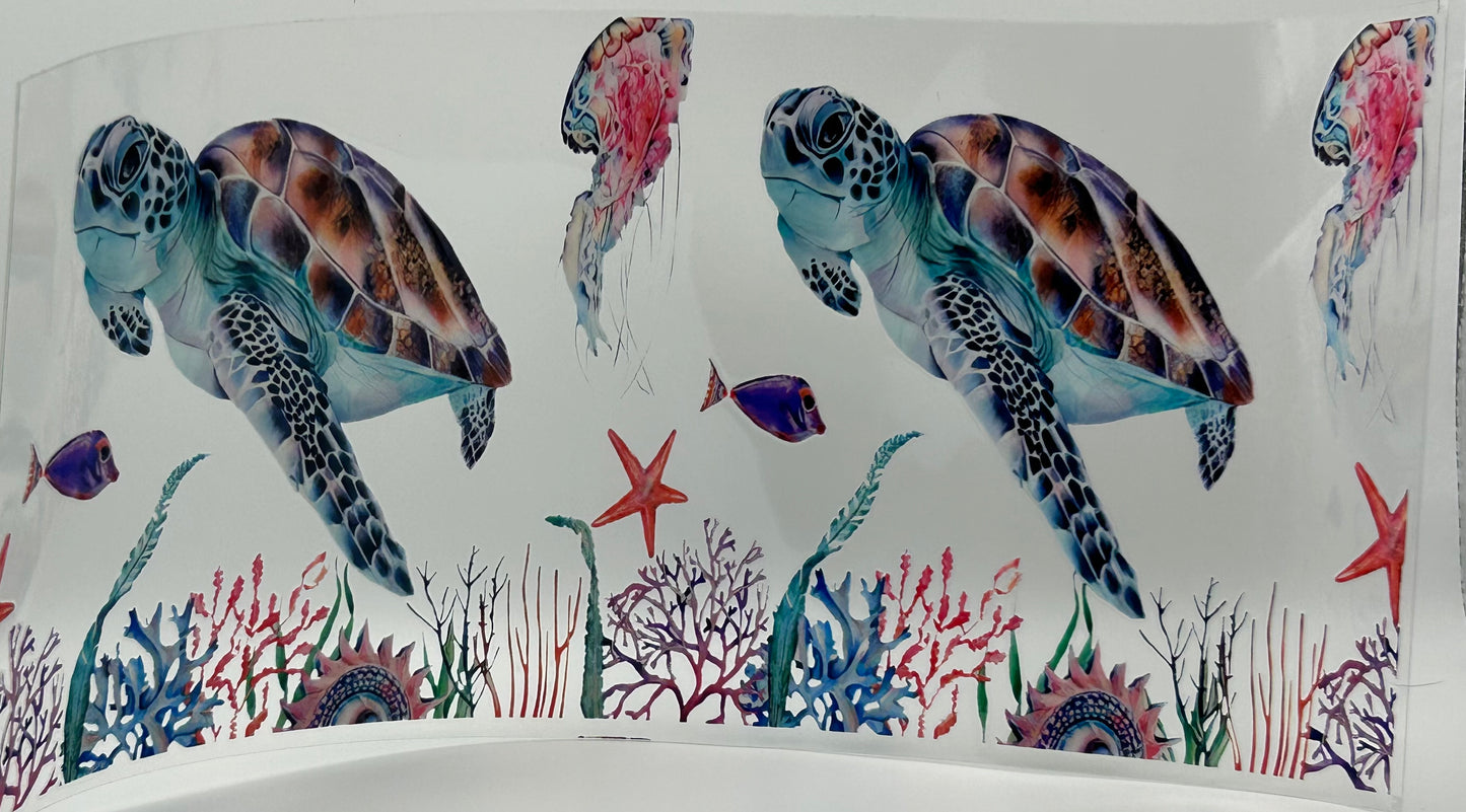 two sea turtles