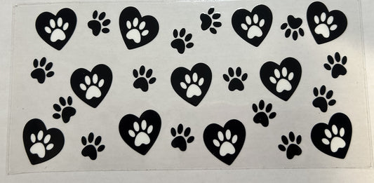 Black and White Paw Prints