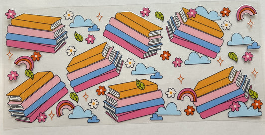 Multi-Color Books and Flowers