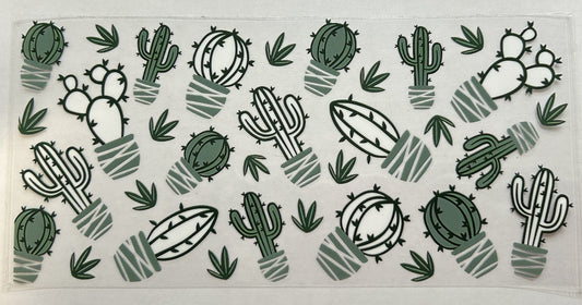 Green, White, and Black Cactus
