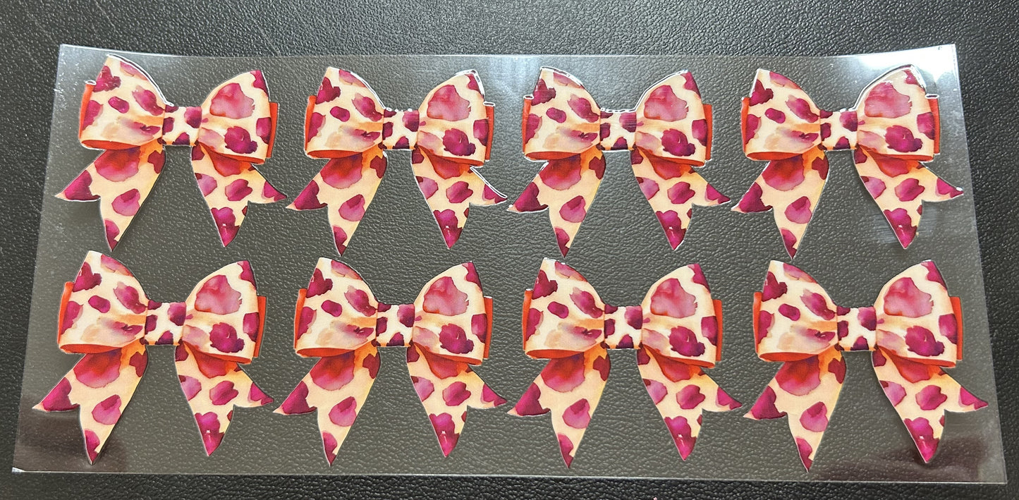 Pink Cow Print Bows