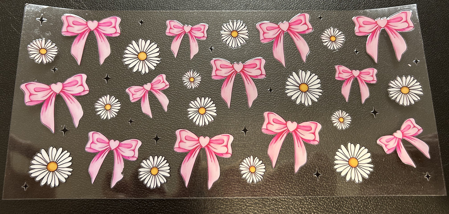 Pink Bows with White Daisy's