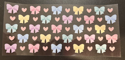 Pastel Bows with Hearts