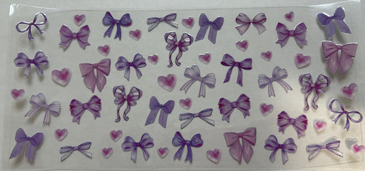 Purple Bows with Pink Hearts