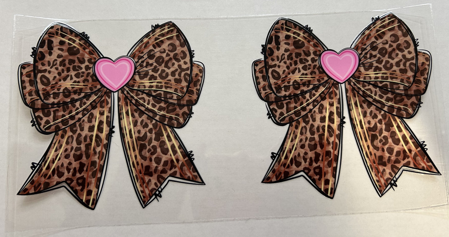 Cheetah Bows Pink Heart
