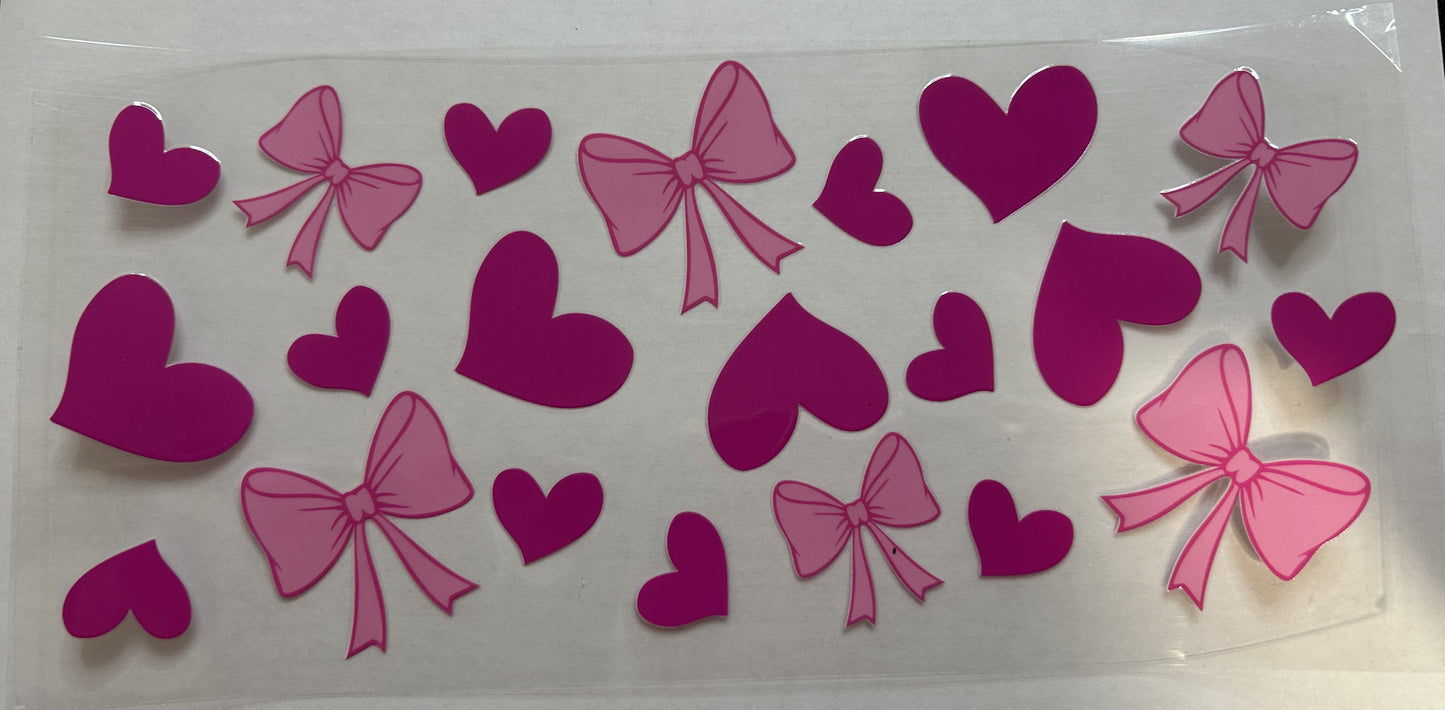 Pink Bows with Pink Hearts