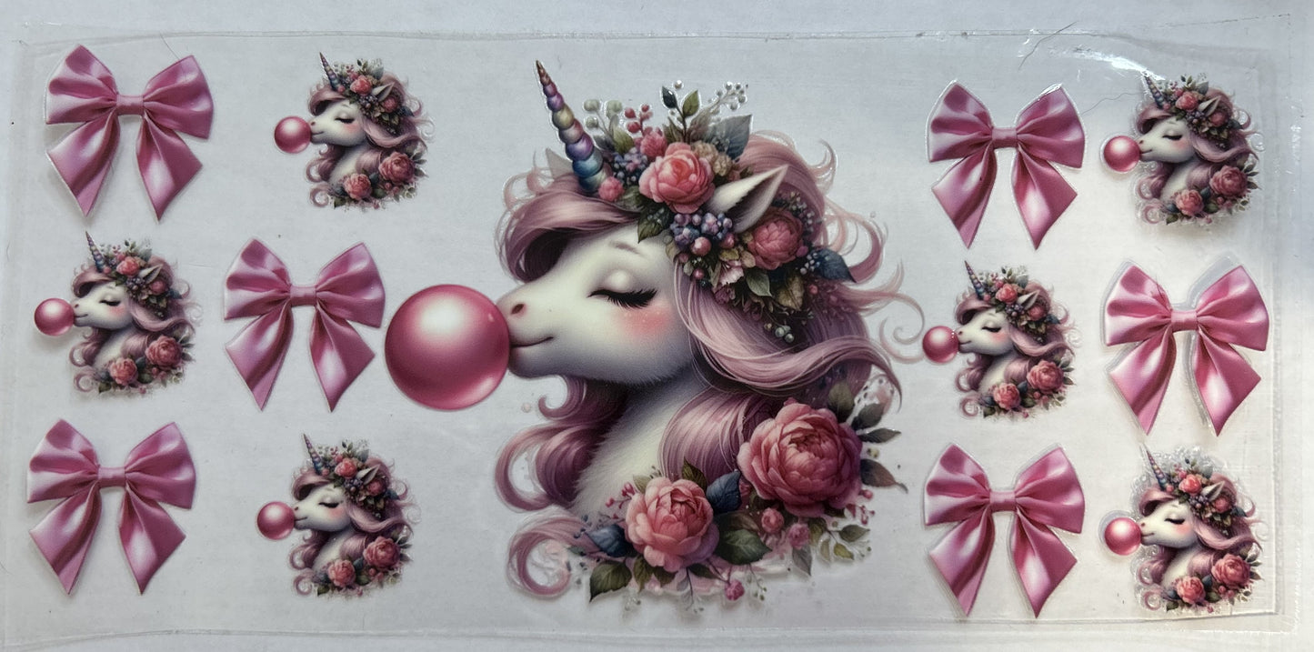 Unicorn blowing bubbles