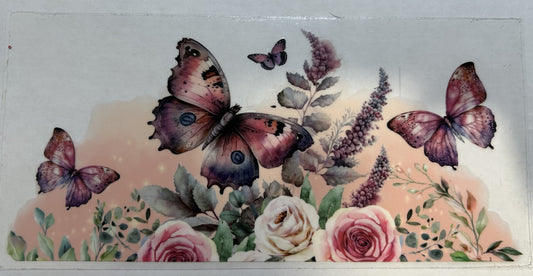 Butterflies and flowers with background