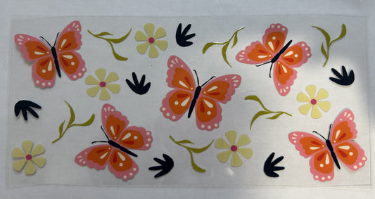 Orange and Pink Butterflies