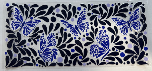 Blue butterflies with pedals