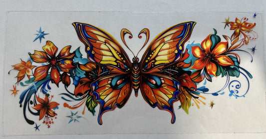 Multi Color Butterfly with flowers