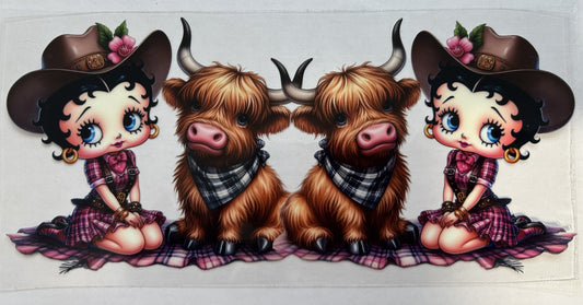 Betty Boop and Highland Cows