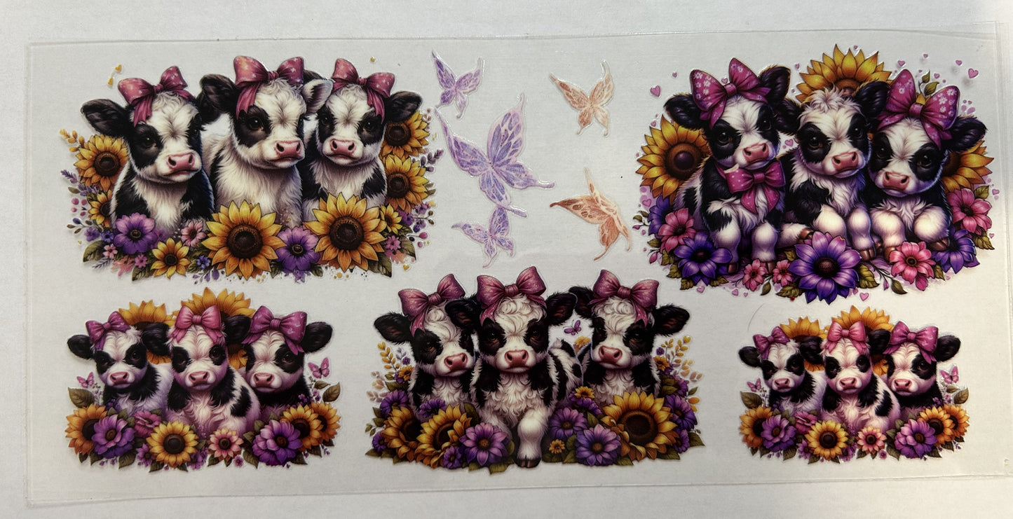 All the cows, butterflies and flowers