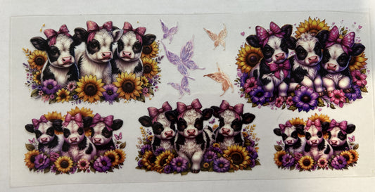 All the cows, butterflies and flowers