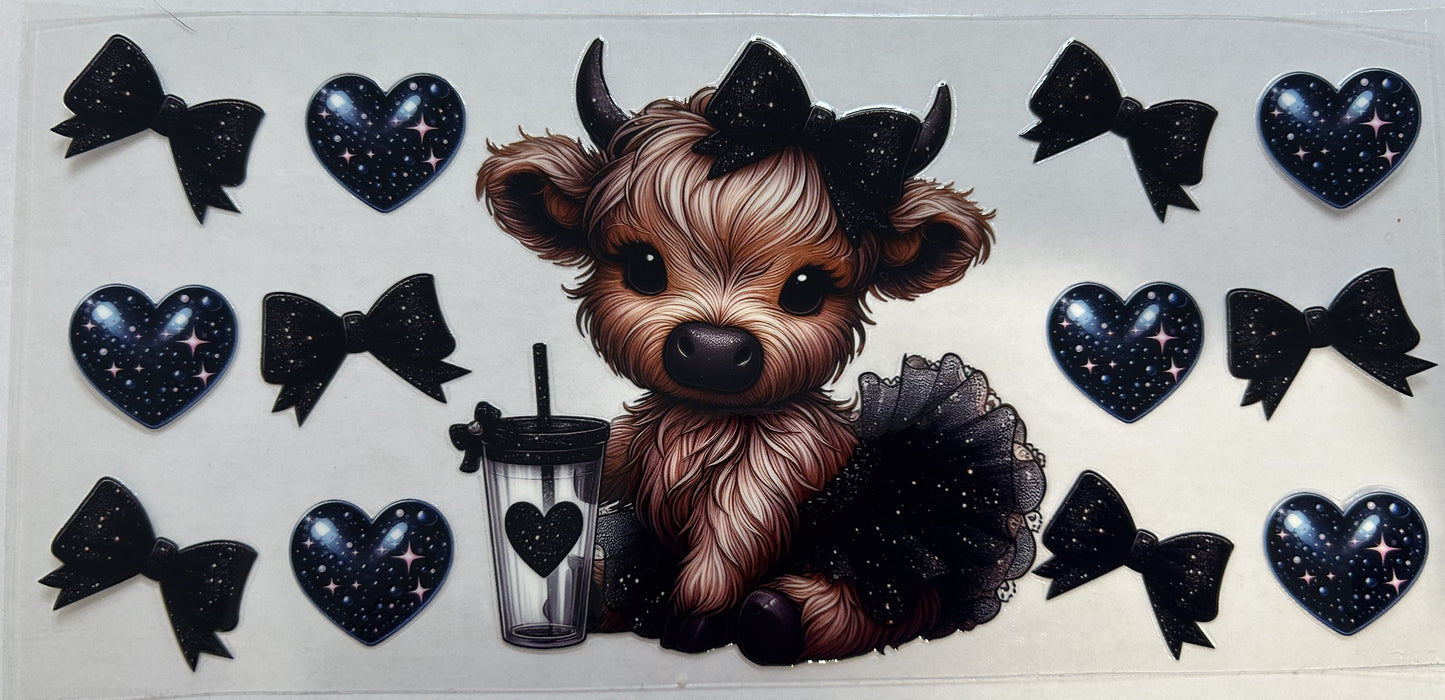 Highland cow in Black tutu