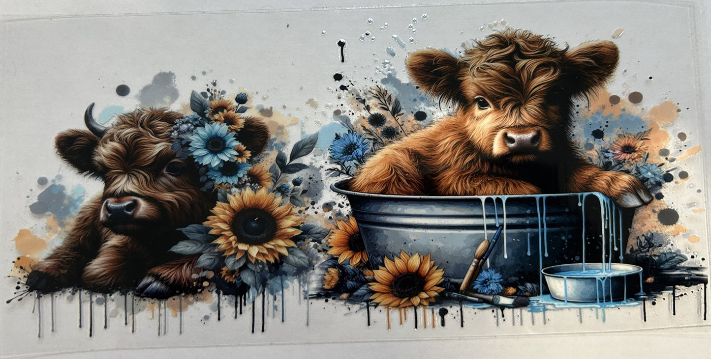 1 cow in the bucket 1 cow on the ground