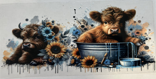 1 cow in the bucket 1 cow on the ground