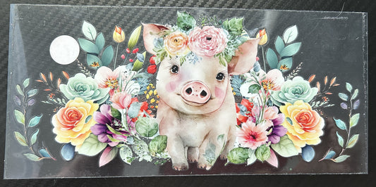 Crowned Pig in flowers